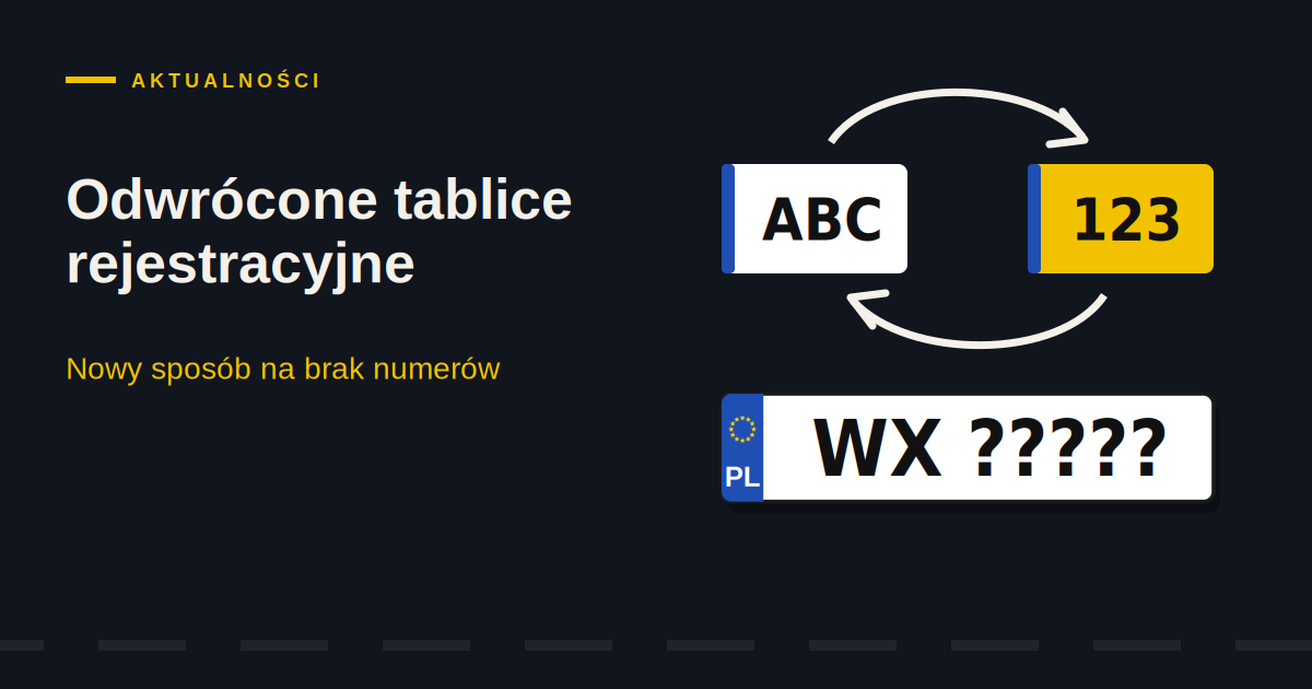 Odwrócone tablice rejestracyjne. Nowy sposób na brak numerów